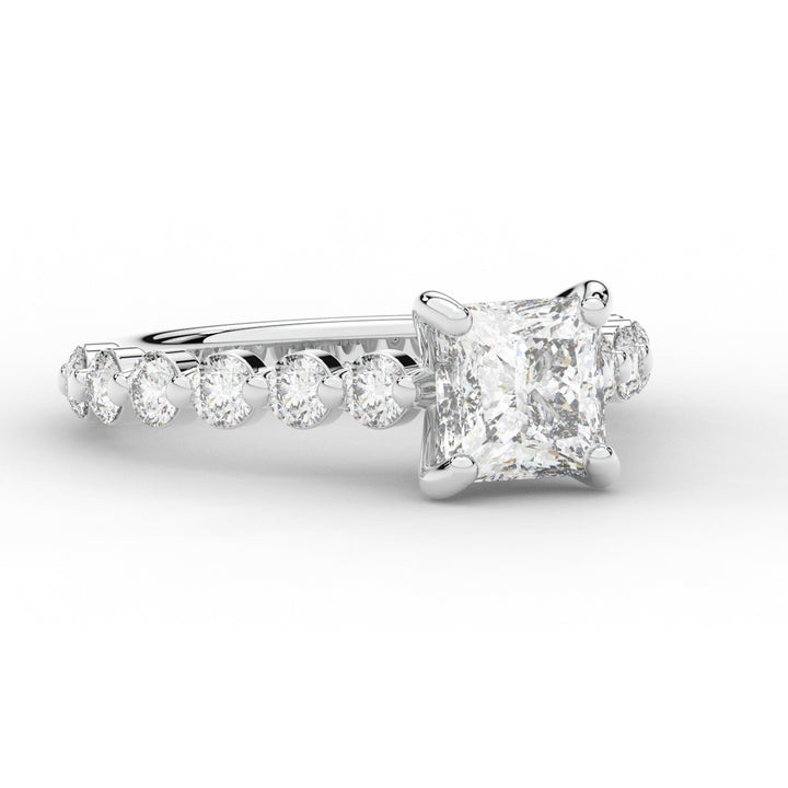 3.90CT.TW PRINCESS LAB DIAMOND ENGAGEMENT RING - Nazarelle