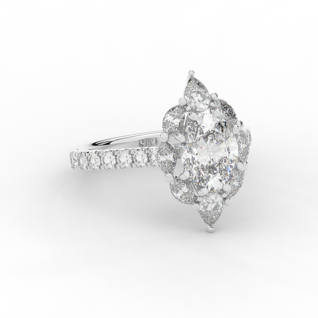 2.75CT.TW OVAL LAB DIAMOND HALO ENGAGEMENT RING - Nazarelle