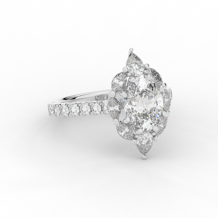 2.75CT.TW OVAL LAB DIAMOND HALO ENGAGEMENT RING - Nazarelle