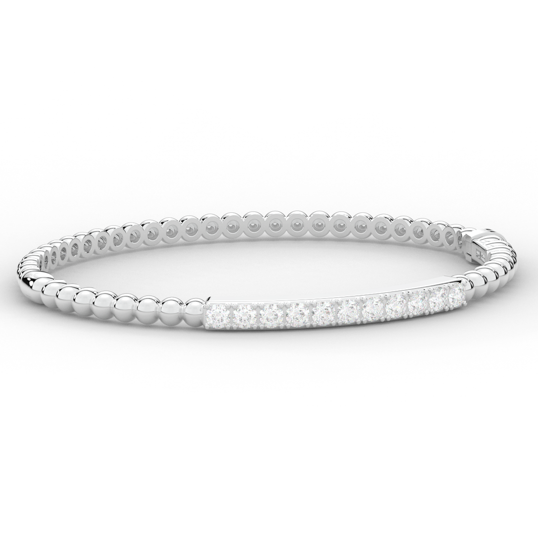 1.10CT.TW ROUND LAB DIAMOND BANGLE - Nazarelle