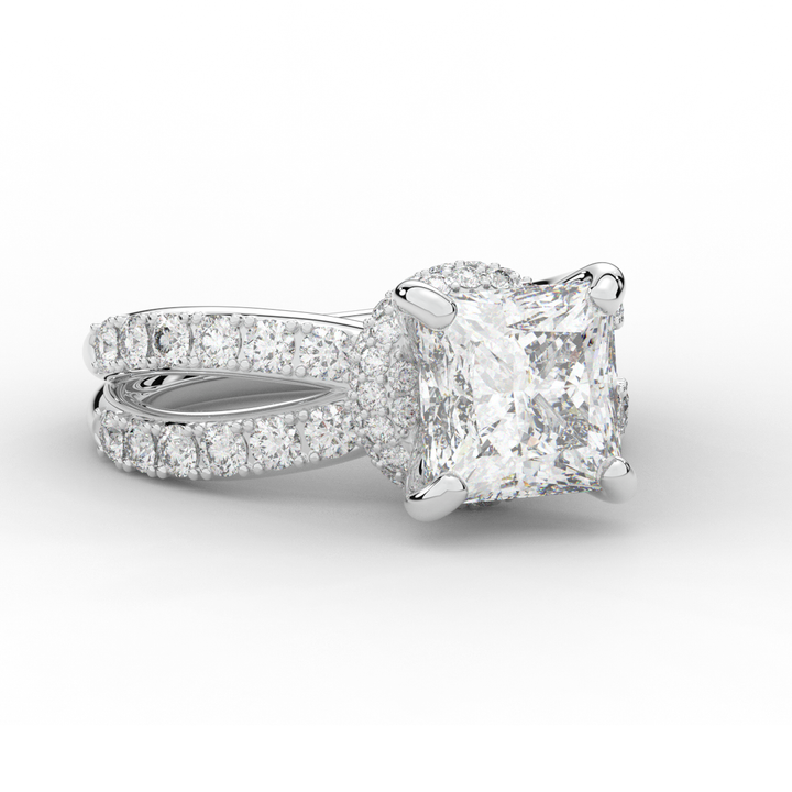 5.25CT.TW PRINCESS LAB DIAMOND ENGAGEMENT RING - Nazarelle
