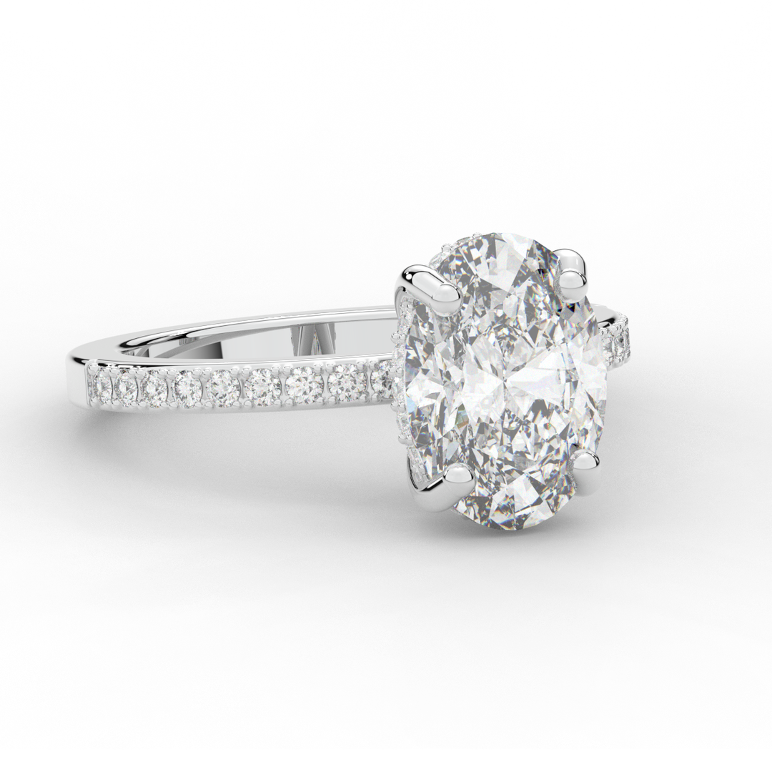 2.70CT.TW OVAL LAB DIAMOND SOLITAIRE ENGAGEMENT RING - Nazarelle