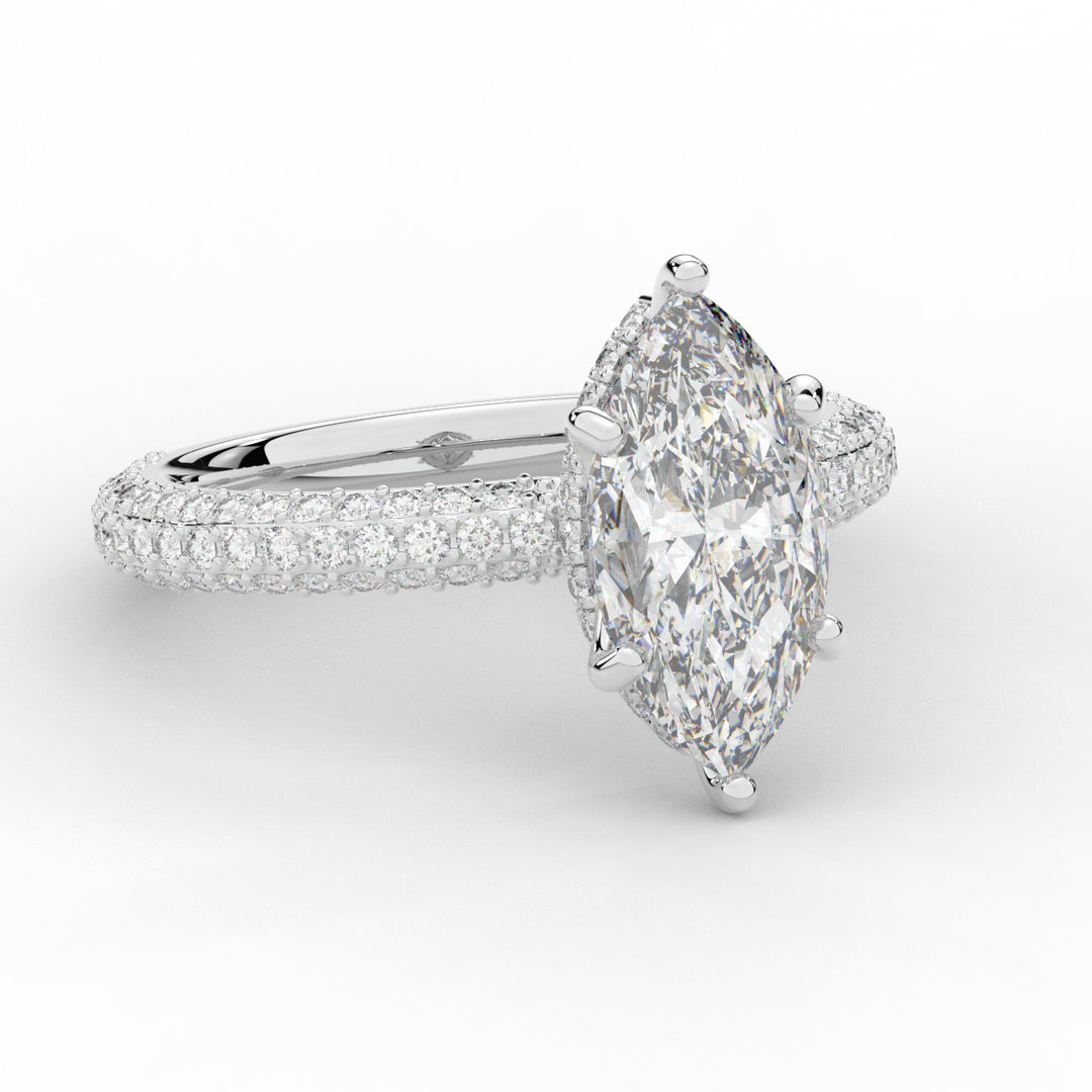 2.60CT.TW MARQUISE LAB DIAMOND ENGAGEMENT RING - Nazarelle
