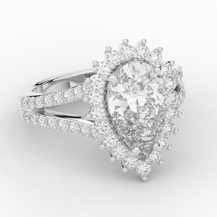 3.60CT.TW ROUND LAB DIAMOND ENGAGEMENT RING - Nazarelle