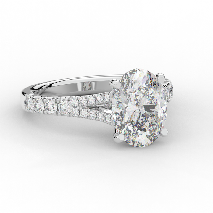 3.45CT.TW OVAL LAB DIAMOND ENGAGEMENT RING - Nazarelle