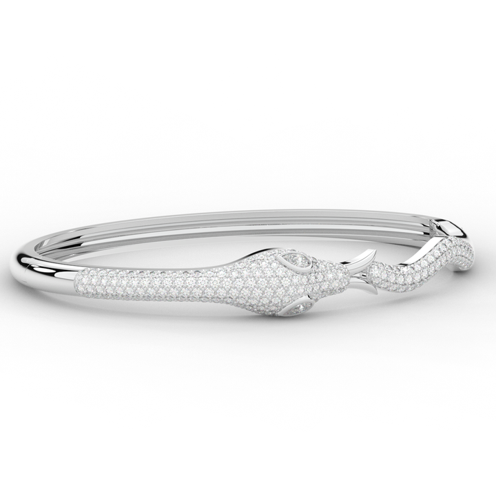 2.00CT.TW ROUND AND PEAR LAB DIAMOND SNAKE BANGLE - Nazarelle