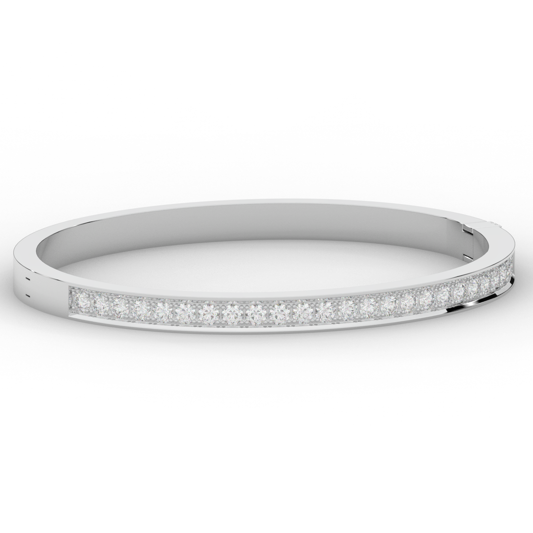 1.25CT.TW ROUND LAB DIAMOND BANGLE - Nazarelle