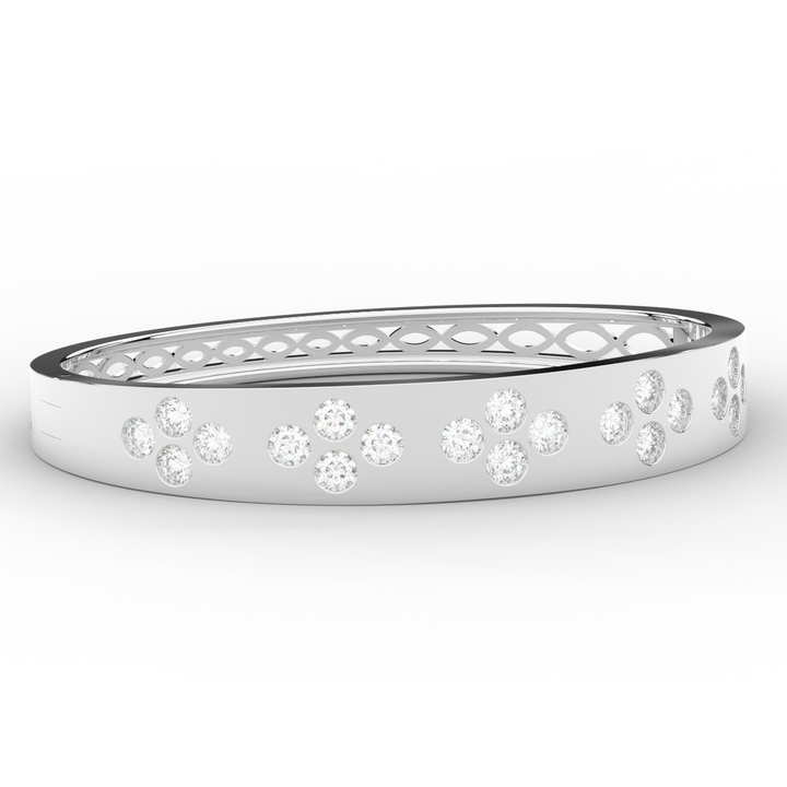 4.10CT.TW ROUND LAB DIAMOND BEZEL SET BANGLE - Nazarelle