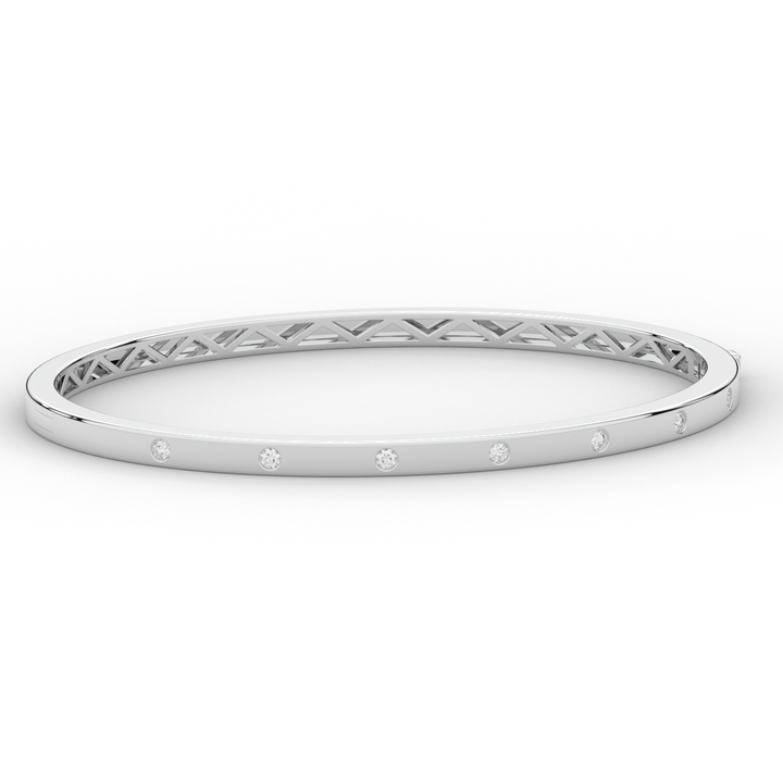 0.15CT.TW ROUND LAB BEZEL SET DIAMOND BANGLE - Nazarelle