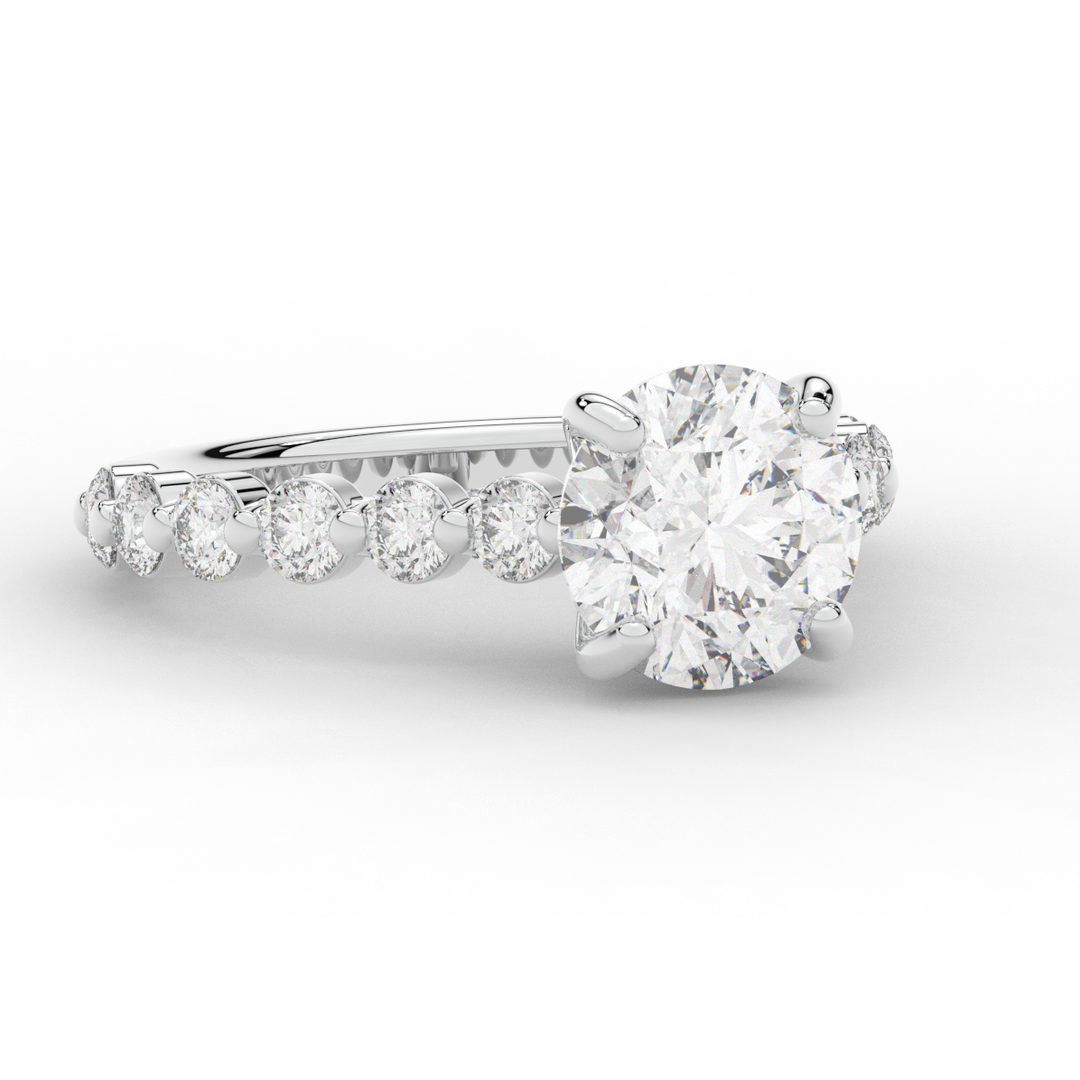 3.90CT.TW ROUND LAB DIAMOND ENGAGEMENT RING - Nazarelle
