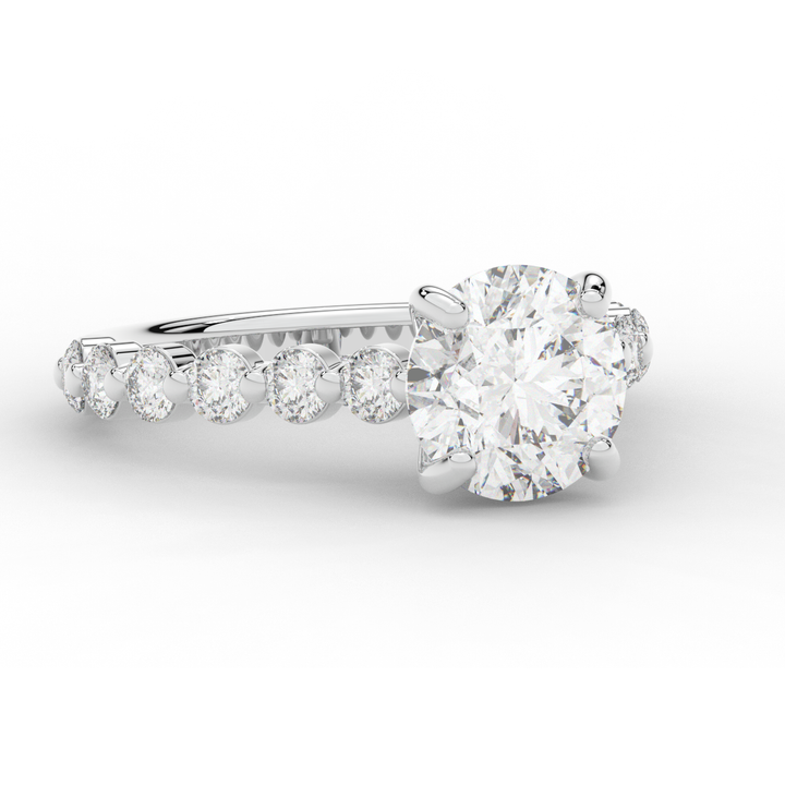 3.90CT.TW ROUND LAB DIAMOND ENGAGEMENT RING - Nazarelle