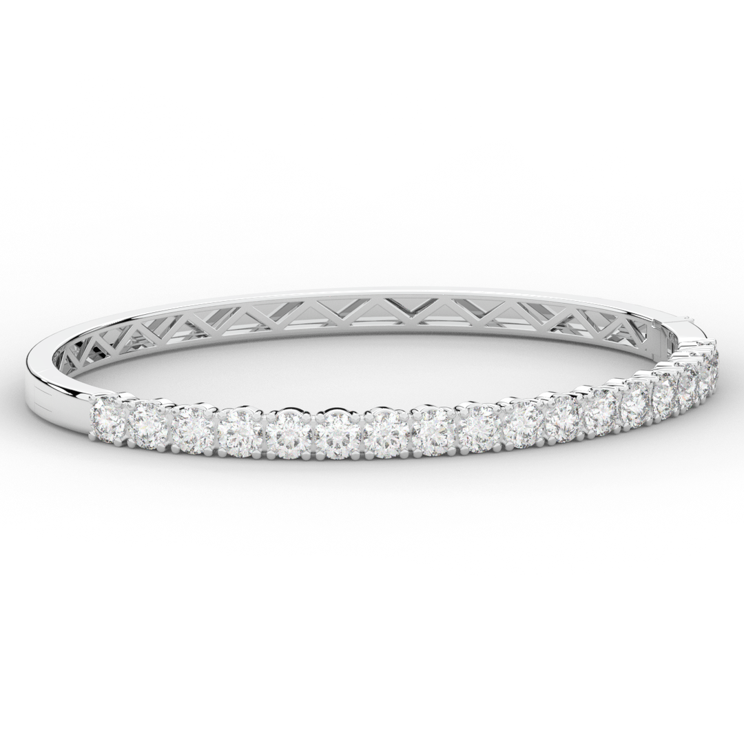 5.00CT.TW ROUND LAB DIAMOND BANGLE - Nazarelle