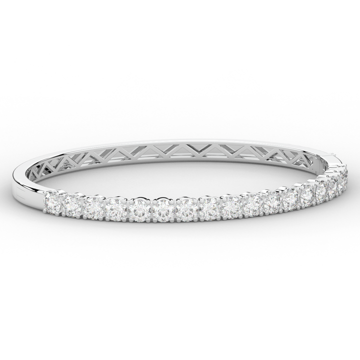 5.00CT.TW ROUND LAB DIAMOND BANGLE - Nazarelle
