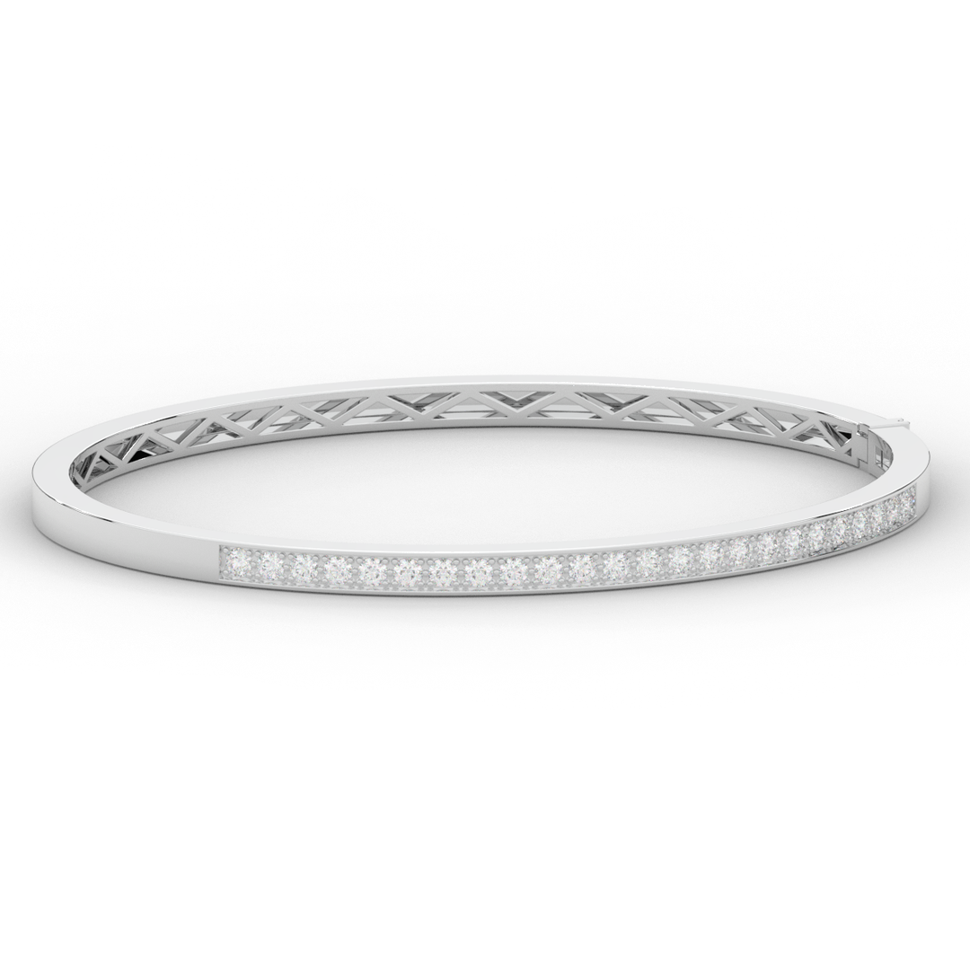 0.90CT.TW ROUND LAB DIAMOND BANGLE - Nazarelle