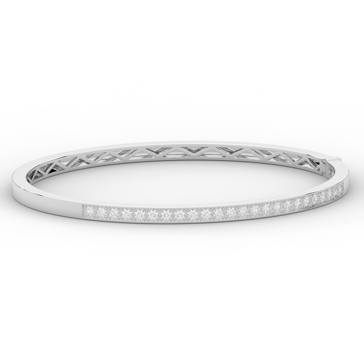 0.90CT.TW ROUND LAB DIAMOND BANGLE - Nazarelle