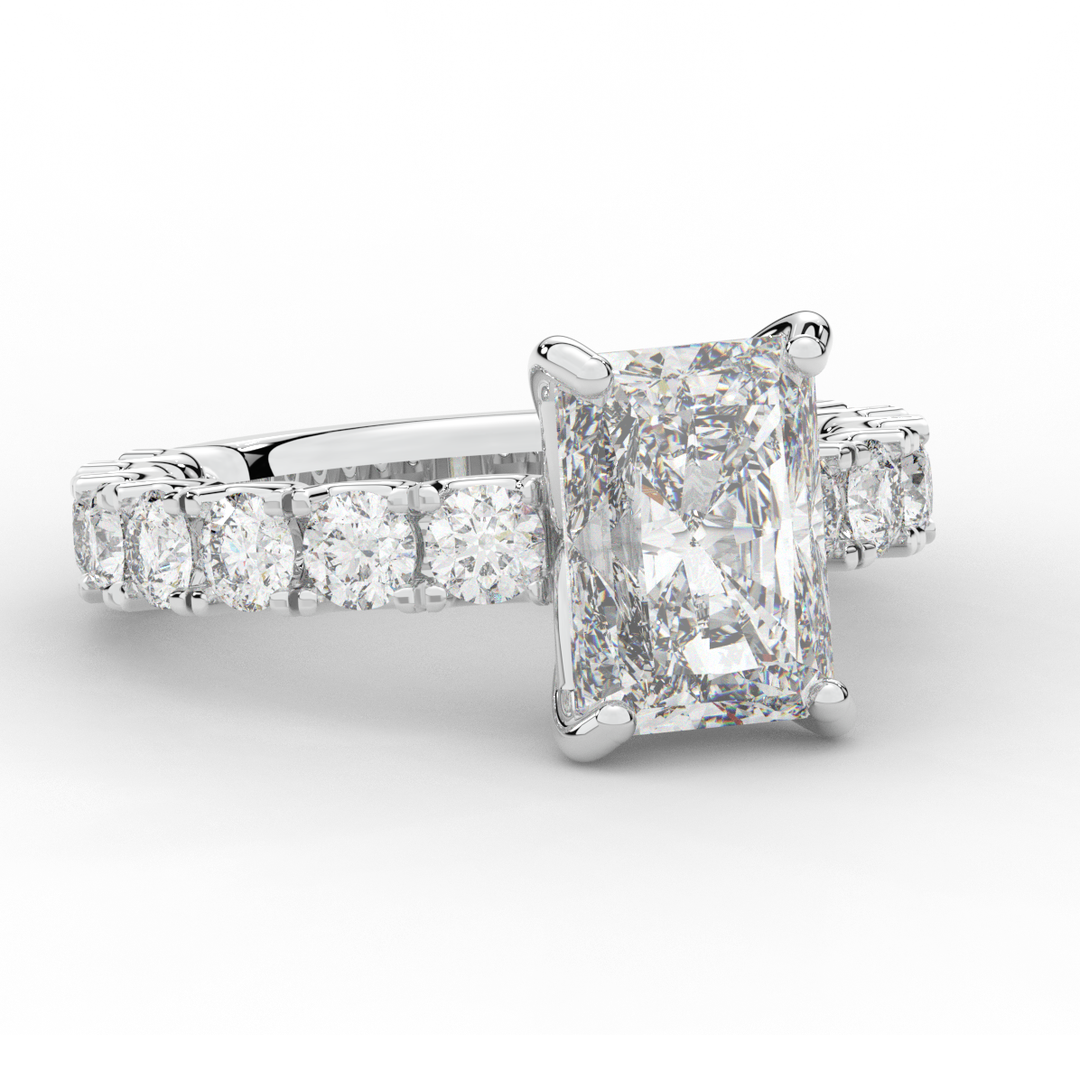 4.35CT.TW RADIANT LAB DIAMOND ENGAGEMENT RING - Nazarelle