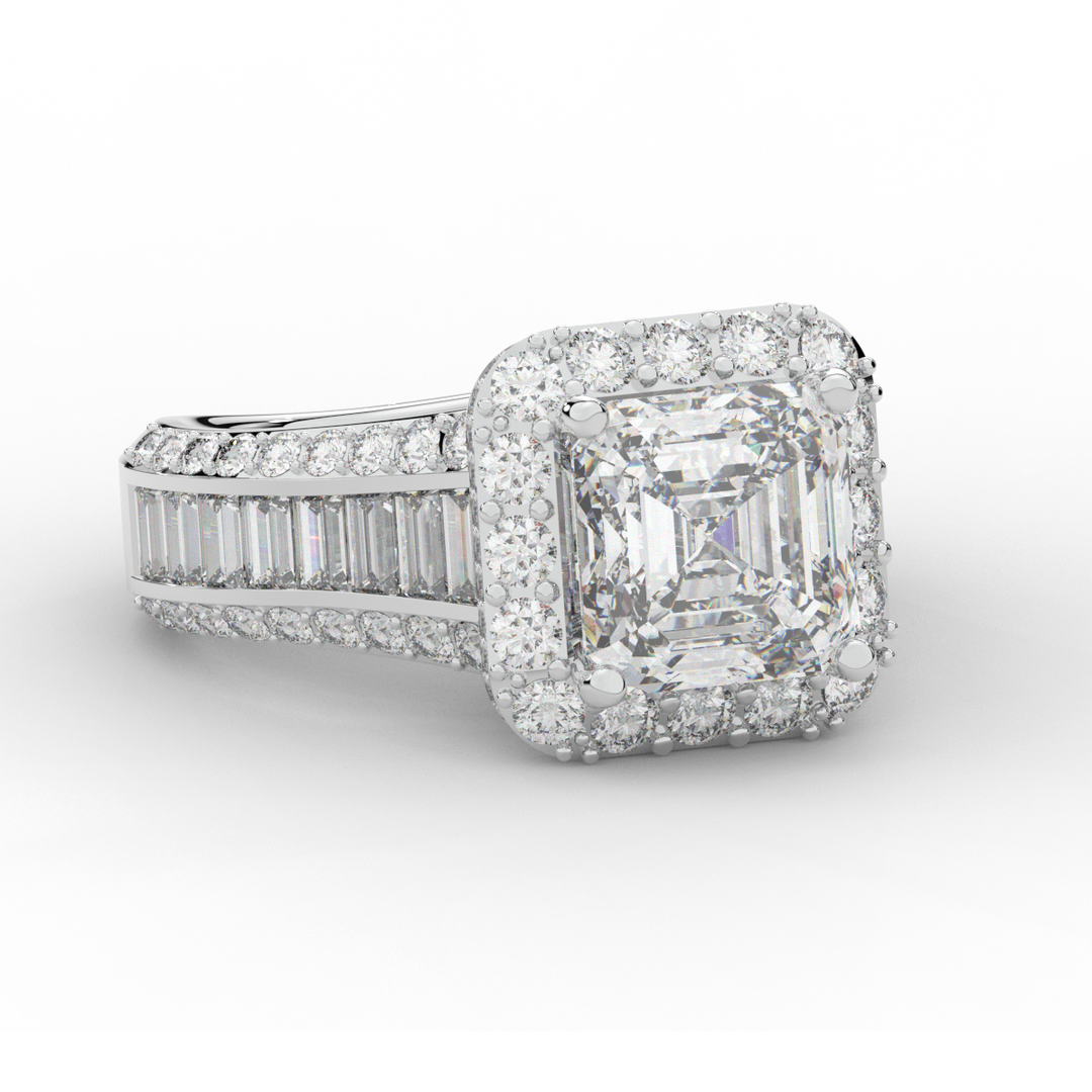 6.10CT.TW ASCHER LAB DIAMOND HALO ENGAGEMENT RING - Nazarelle