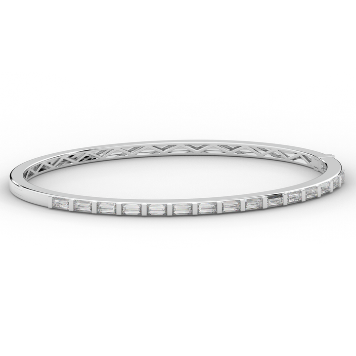 1.50CT.TW BAGUETTE LAB DIAMOND SHARED PRONG BANGLE - Nazarelle