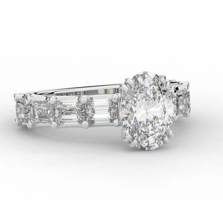 3.75CT.TW OVAL LAB DIAMOND SOLITAIRE ENGAGEMENT RING - Nazarelle