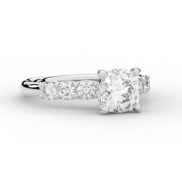 2.60CT.TW CUSHION LAB DIAMOND SOLITAIRE ENGAGEMENT RING - Nazarelle