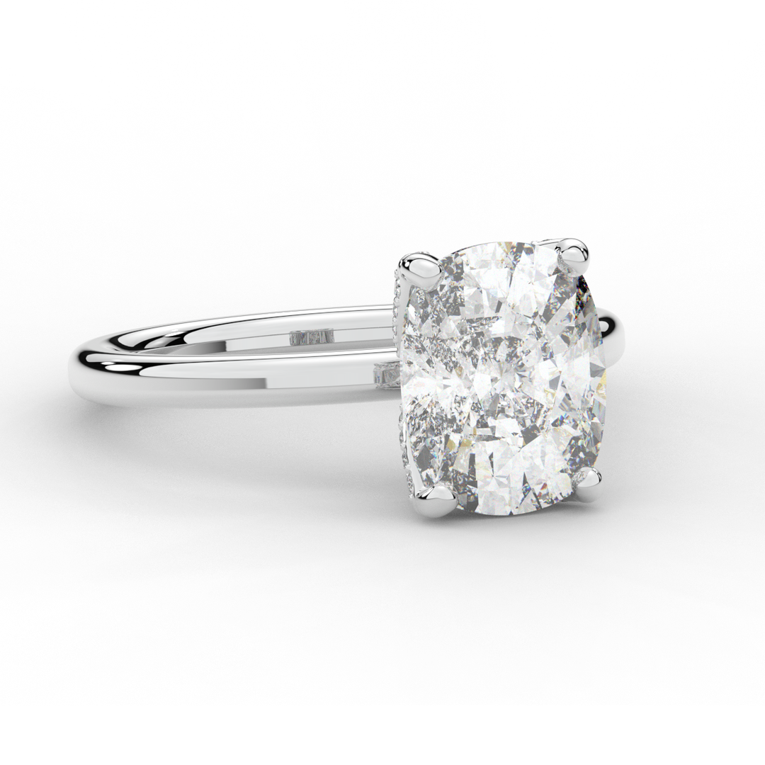 3.10CT.TW CUSHION LAB DIAMOND ENGAGEMENT RING - Nazarelle