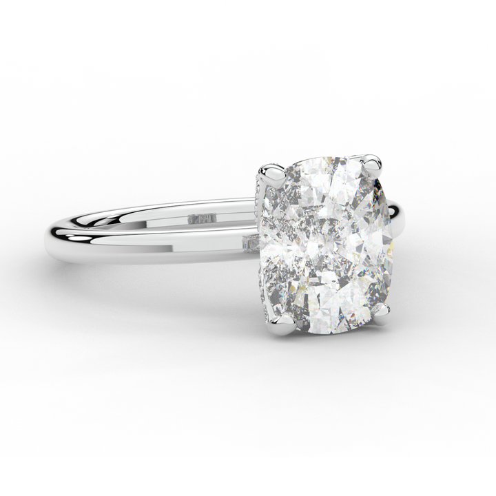 3.10CT.TW CUSHION LAB DIAMOND ENGAGEMENT RING - Nazarelle