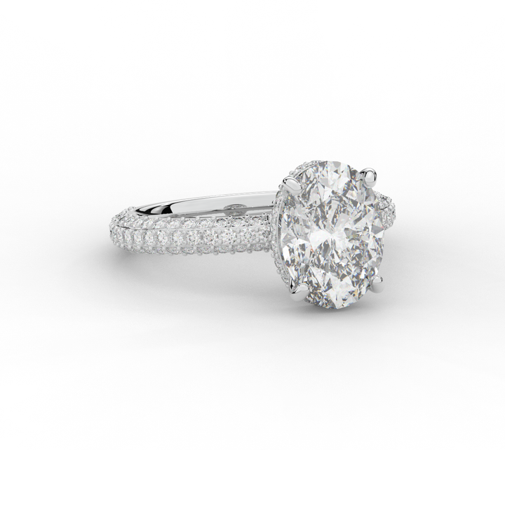3.60CT.TW OVAL LAB DIAMOND SOLITAIRE ENGAGEMENT RING - Nazarelle