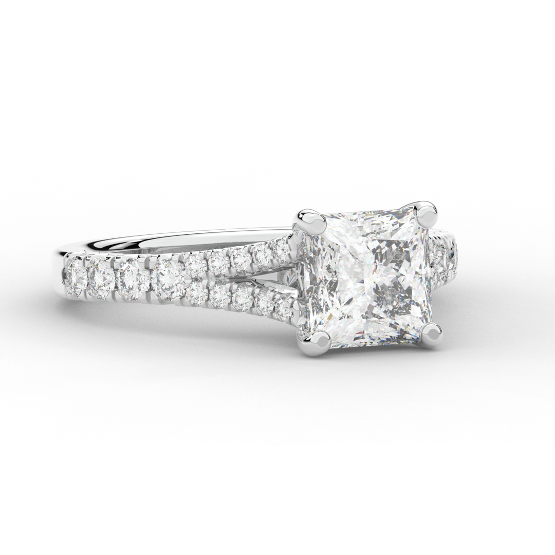 2.45CT.TW PRINCESS LAB DIAMOND ENGAGEMENT RING - Nazarelle