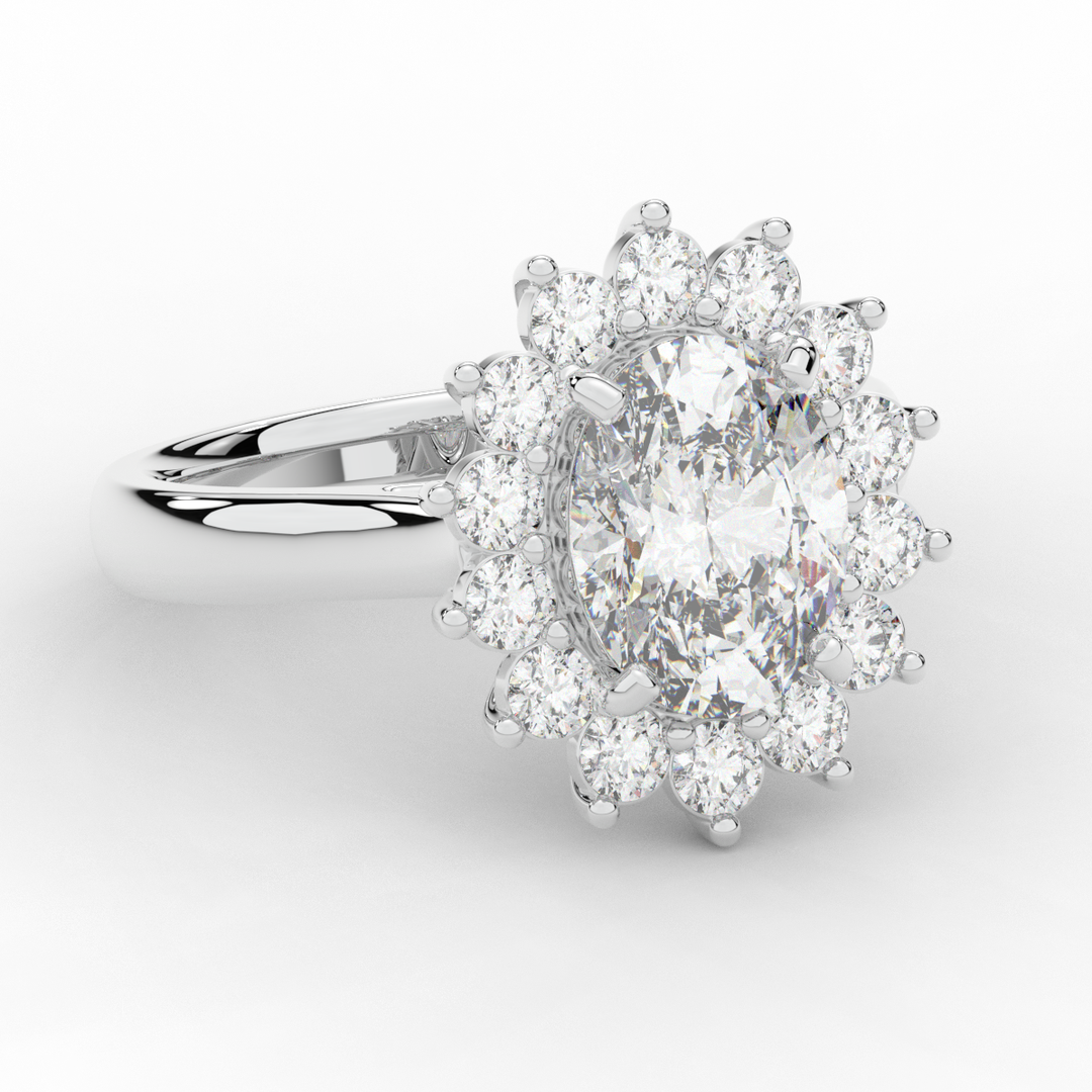 2.65CT.TW OVAL LAB DIAMOND HALO ENGAGEMENT RING - Nazarelle