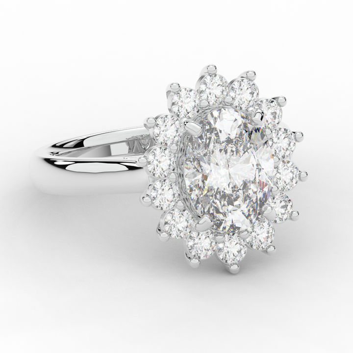 2.65CT.TW OVAL LAB DIAMOND HALO ENGAGEMENT RING - Nazarelle