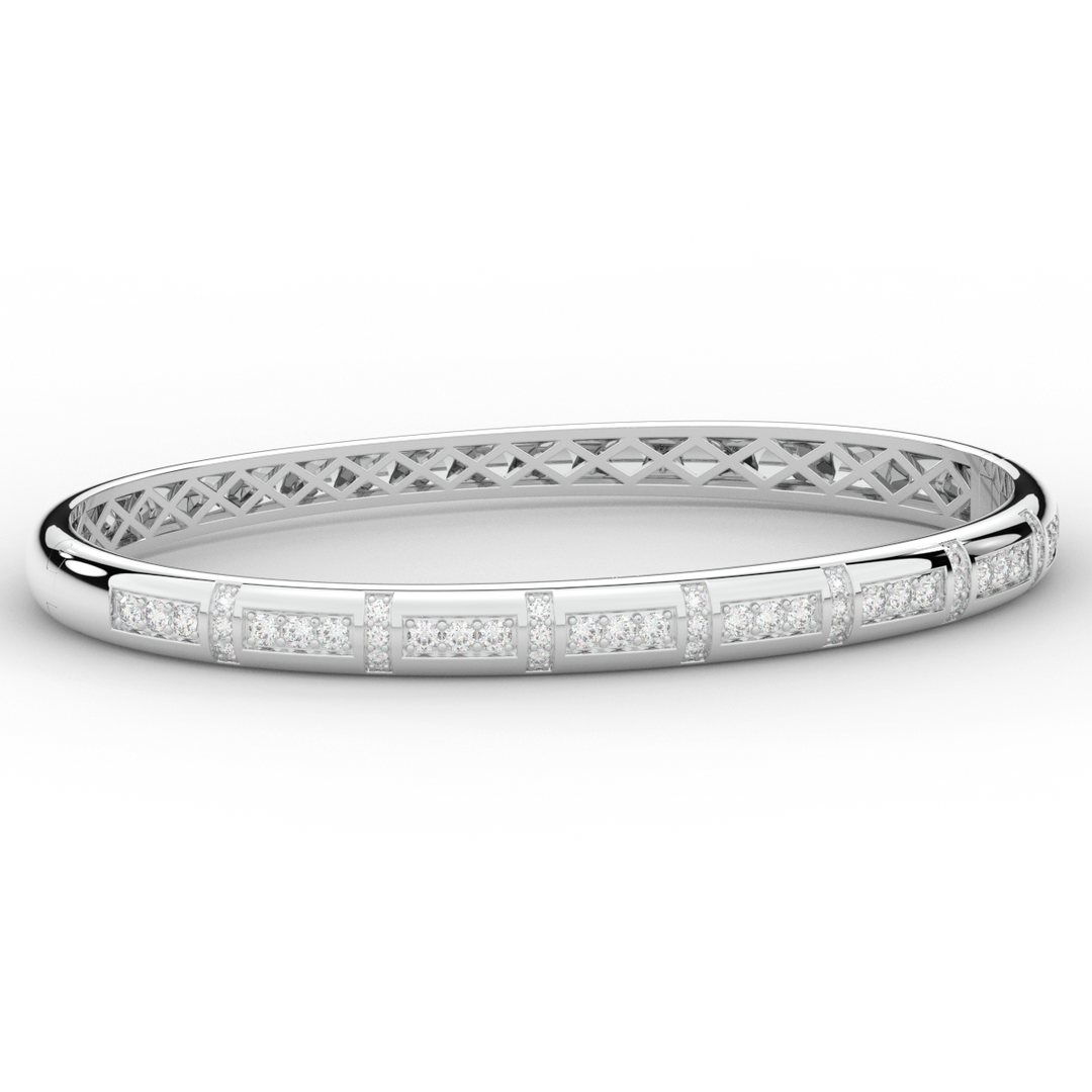 1.25CT.TW ROUND LAB DIAMOND BANGLE - Nazarelle