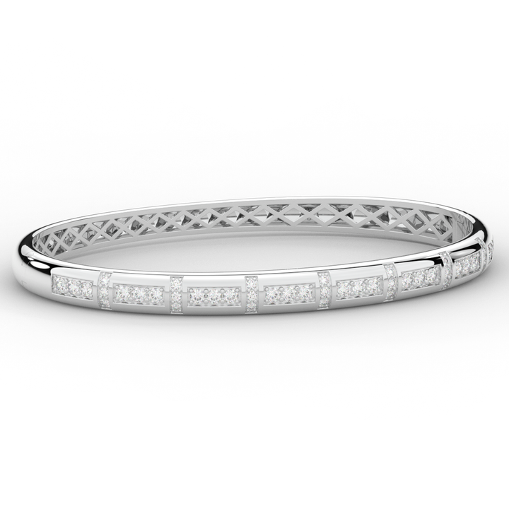 1.25CT.TW ROUND LAB DIAMOND BANGLE - Nazarelle