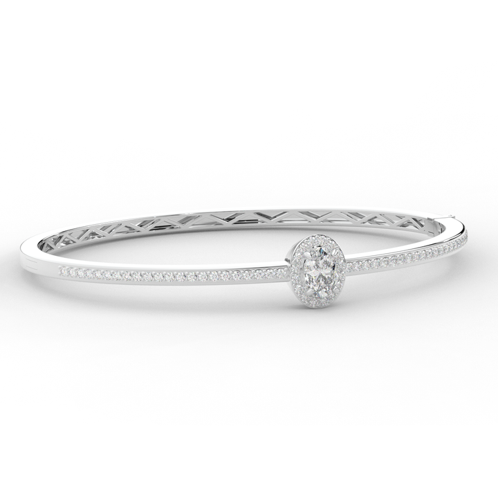 1.40CT.TW OVAL AND ROUND LAB DIAMOND BANGLE - Nazarelle