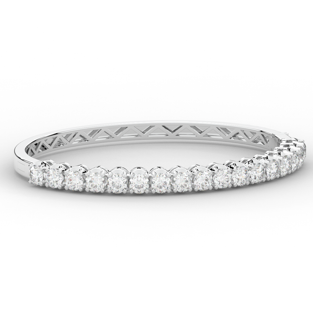 5.00CT.TW ROUND LAB DIAMOND BANGLE - Nazarelle