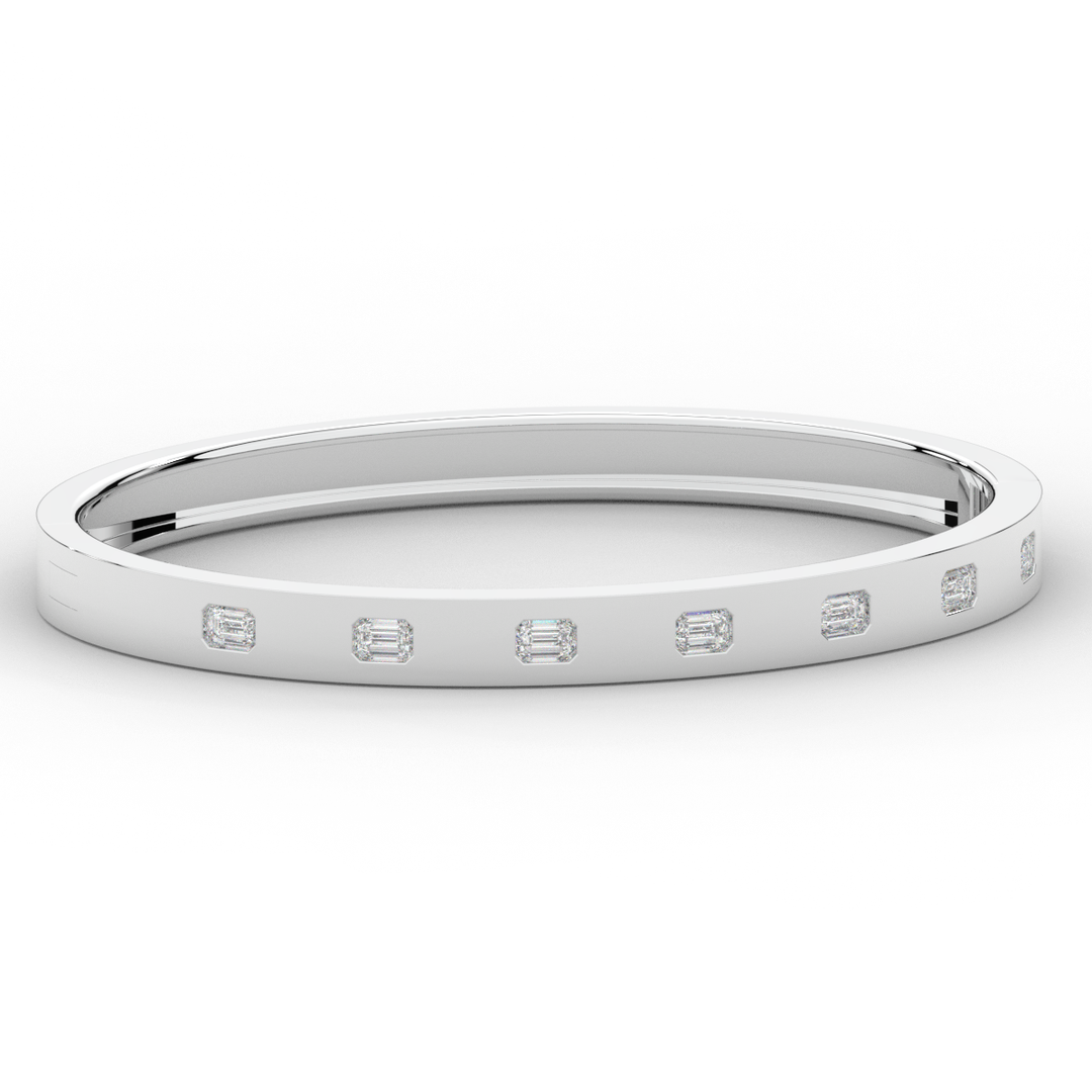 1.25CT.TW ROUND LAB DIAMOND BEZEL SET BANGLE - Nazarelle