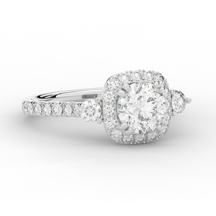 1.75CT.TW ROUND LAB DIAMOND HALO ENGAGEMENT RING - Nazarelle