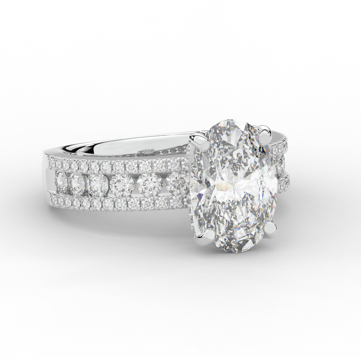 3.95CT.TW OVAL LAB DIAMOND SOLITAIRE ENGAGEMENT RING - Nazarelle