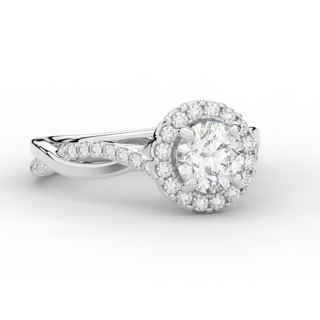 1.30CT.TW ROUND LAB DIAMOND ENGAGEMENT RING - Nazarelle