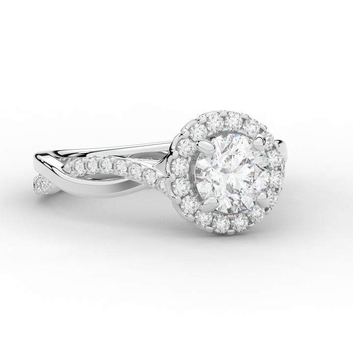1.30CT.TW ROUND LAB DIAMOND ENGAGEMENT RING - Nazarelle