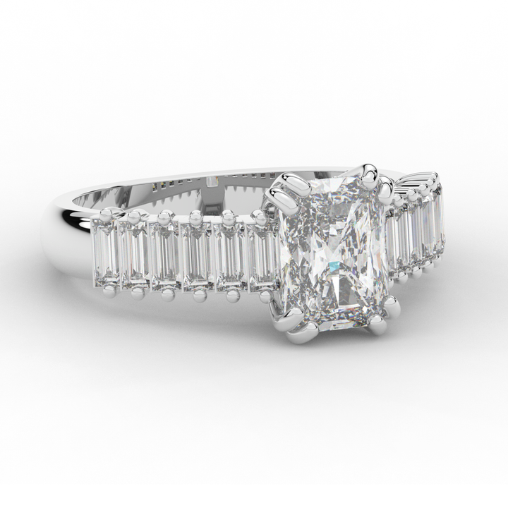 2.60CT.TW RADIANT LAB DIAMOND ENGAGEMENT RING - Nazarelle