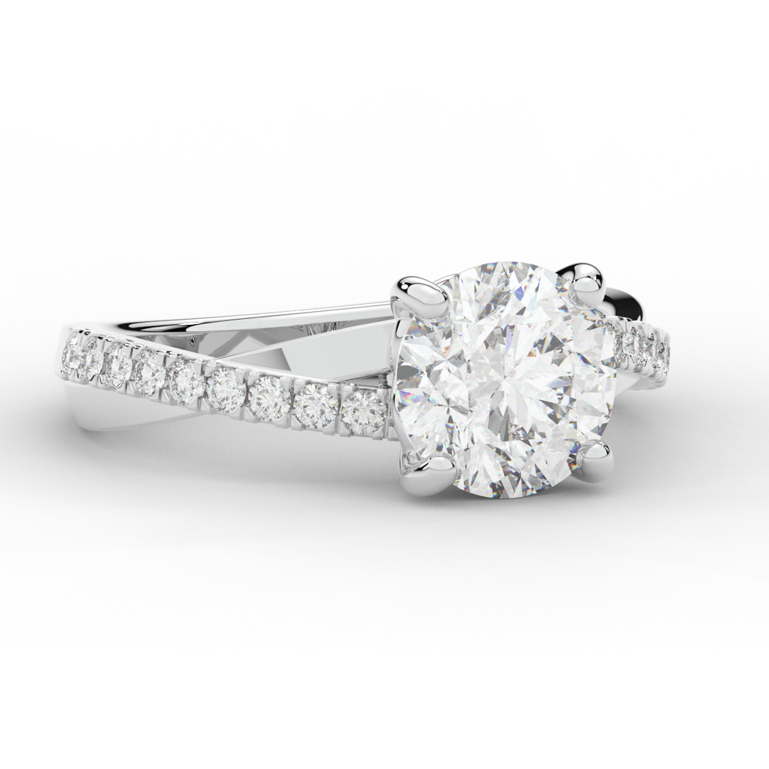 2.20CT.TW ROUND LAB DIAMOND TWISTBAND ENGAGEMENT RING - Nazarelle