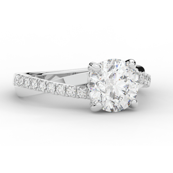 2.20CT.TW ROUND LAB DIAMOND TWISTBAND ENGAGEMENT RING - Nazarelle
