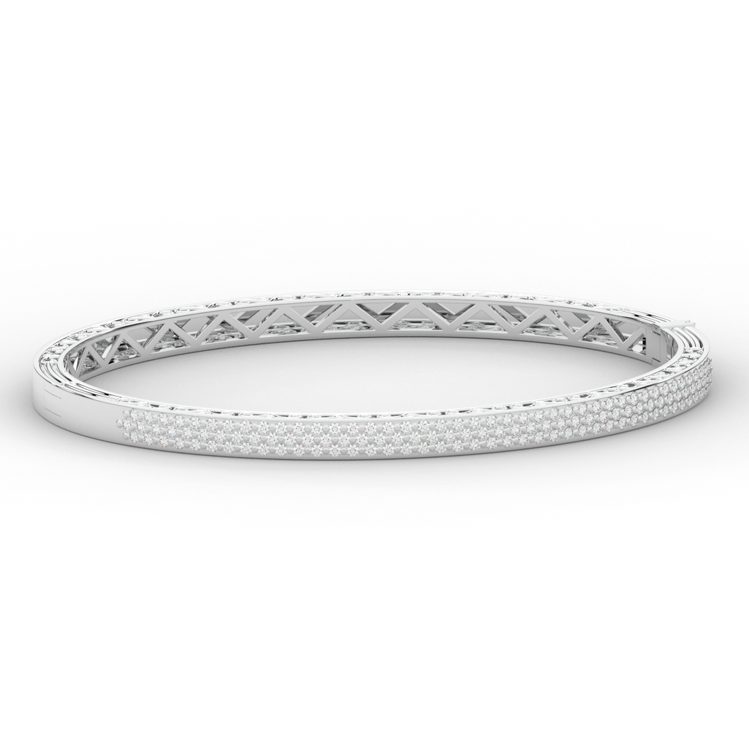 0.75CT.TW 3 ROW ROUND LAB DIAMOND  BANGLE - Nazarelle