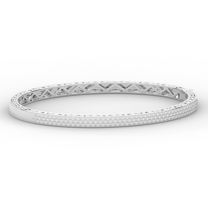 0.75CT.TW 3 ROW ROUND LAB DIAMOND  BANGLE - Nazarelle