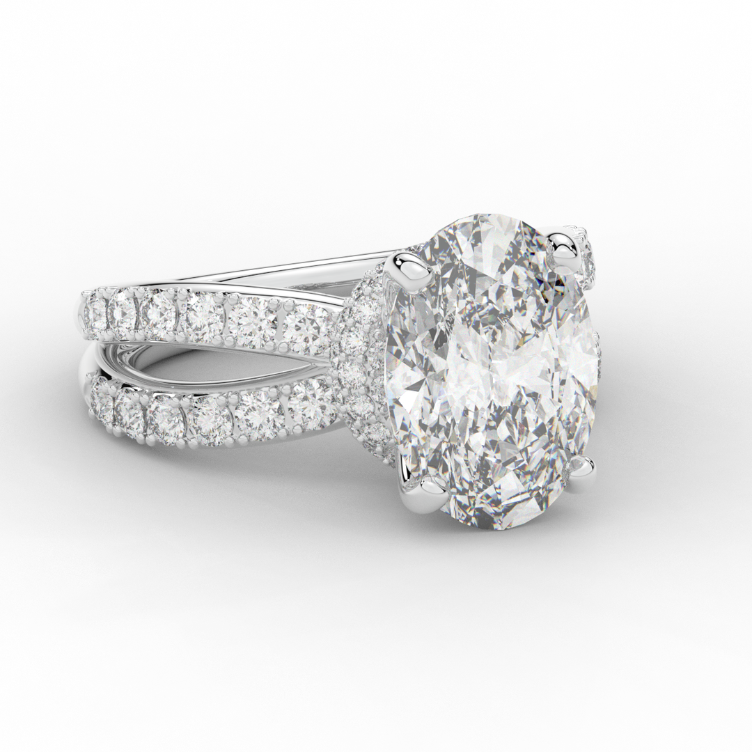 6.25CT.TW OVAL LAB DIAMOND ENGAGEMENT RING - Nazarelle