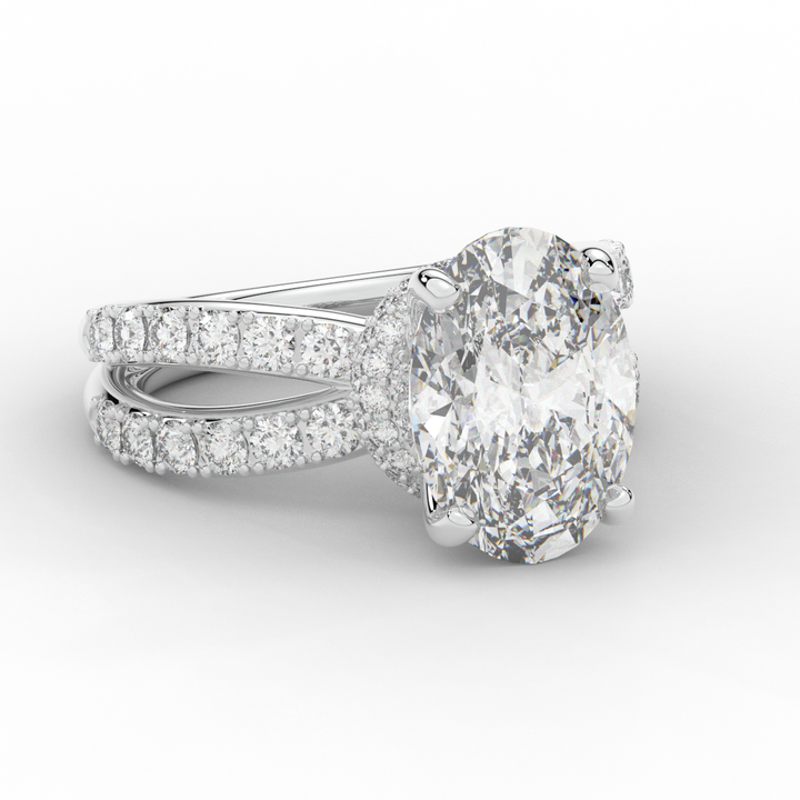 6.25CT.TW OVAL LAB DIAMOND ENGAGEMENT RING - Nazarelle