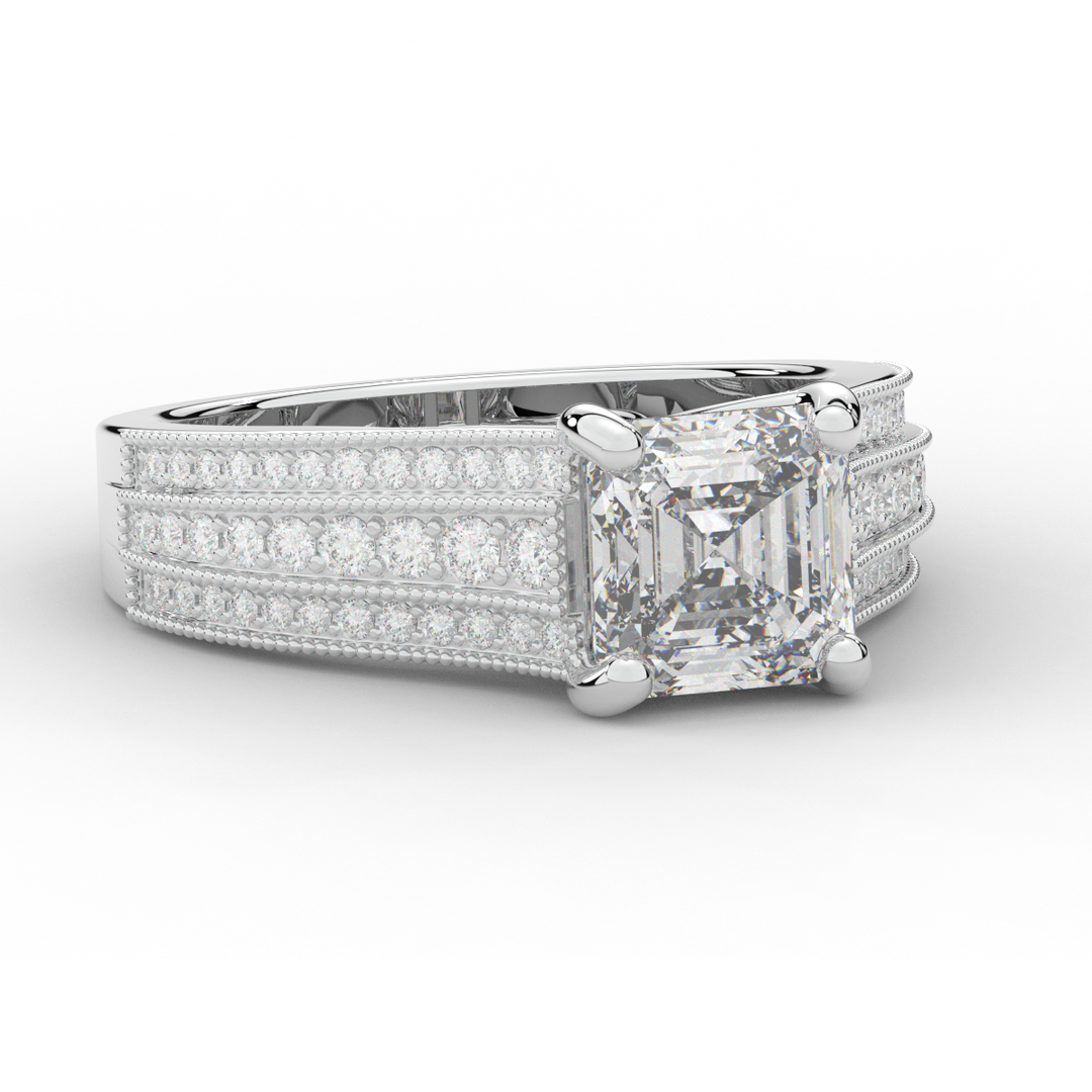 3.55CT.TW ASSCHER LAB DIAMOND ENGAGEMENT RING - Nazarelle