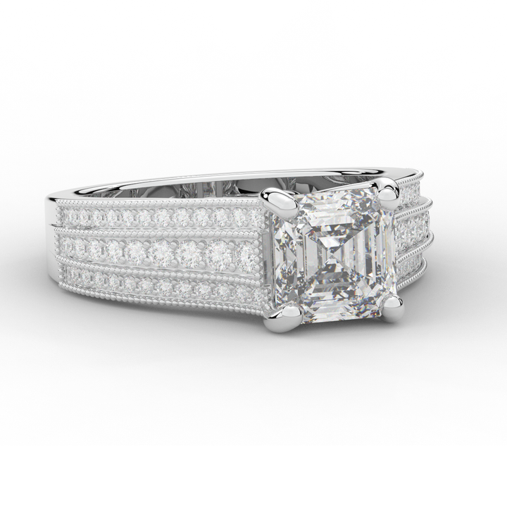 3.55CT.TW ASSCHER LAB DIAMOND ENGAGEMENT RING - Nazarelle