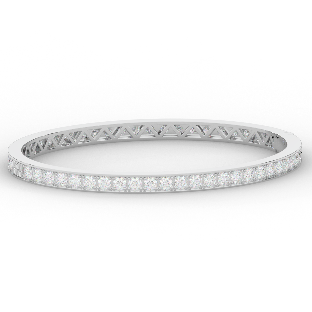 5.10CT.TW ROUND LAB DIAMOND BANGLE - Nazarelle
