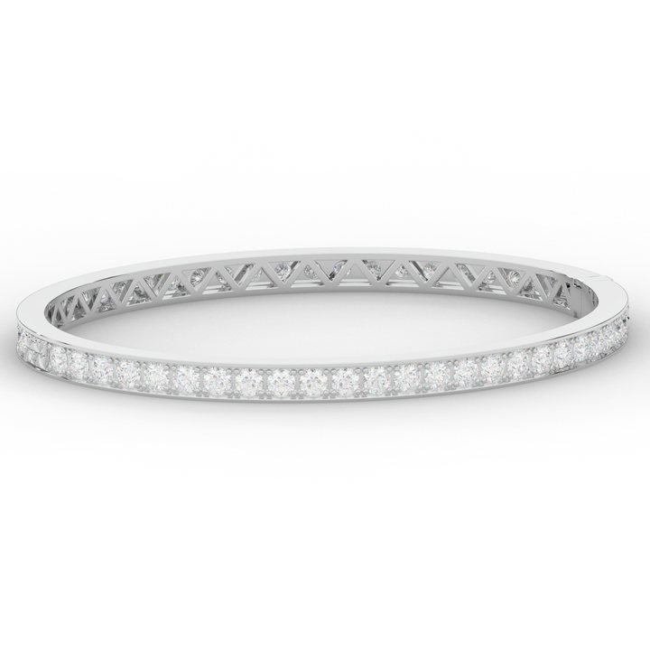 5.10CT.TW ROUND LAB DIAMOND BANGLE - Nazarelle